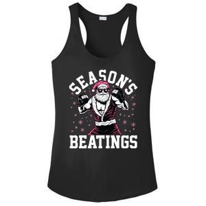 Funny Christmas Seasons Beatings Mma Boxing Santa Claus Ladies PosiCharge Competitor Racerback Tank