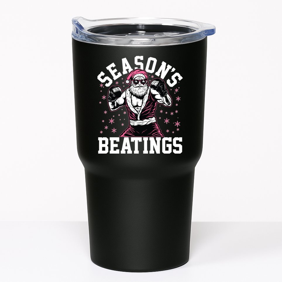 Funny Christmas Seasons Beatings Mma Boxing Santa Claus Tumbler