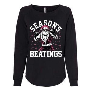 Funny Christmas Seasons Beatings Mma Boxing Santa Claus Womens California Wash Sweatshirt