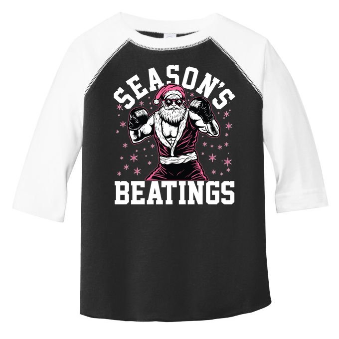 Funny Christmas Seasons Beatings Mma Boxing Santa Claus Toddler Fine Jersey T-Shirt