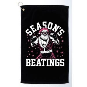 Funny Christmas Seasons Beatings Mma Boxing Santa Claus Platinum Collection Golf Towel