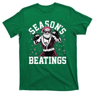 Funny Christmas Seasons Beatings Mma Boxing Santa Claus T-Shirt