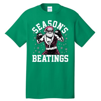 Funny Christmas Seasons Beatings Mma Boxing Santa Claus Tall T-Shirt