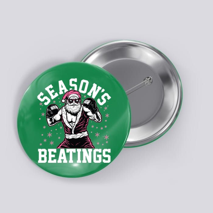 Funny Christmas Seasons Beatings Mma Boxing Santa Claus Button