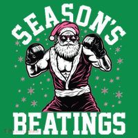 Funny Christmas Seasons Beatings Mma Boxing Santa Claus Button