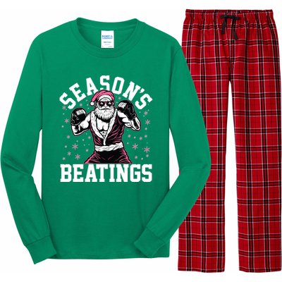 Funny Christmas Seasons Beatings Mma Boxing Santa Claus Long Sleeve Pajama Set