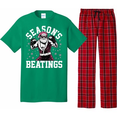 Funny Christmas Seasons Beatings Mma Boxing Santa Claus Pajama Set