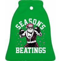 Funny Christmas Seasons Beatings Mma Boxing Santa Claus Ceramic Bell Ornament