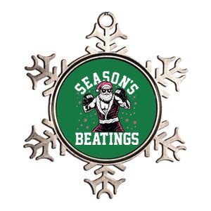 Funny Christmas Seasons Beatings Mma Boxing Santa Claus Metallic Star Ornament