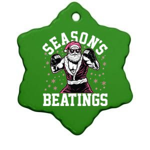 Funny Christmas Seasons Beatings Mma Boxing Santa Claus Ceramic Star Ornament