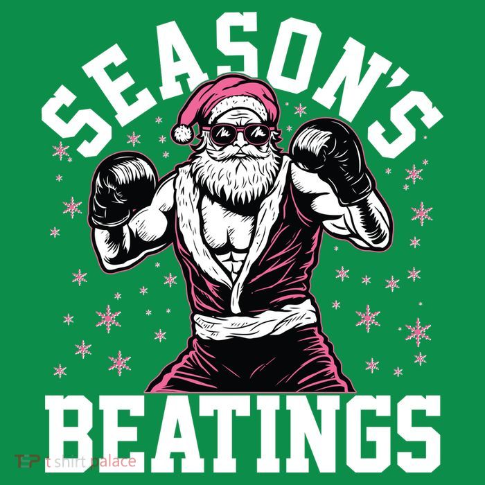 Funny Christmas Seasons Beatings Mma Boxing Santa Claus Premium T-Shirt