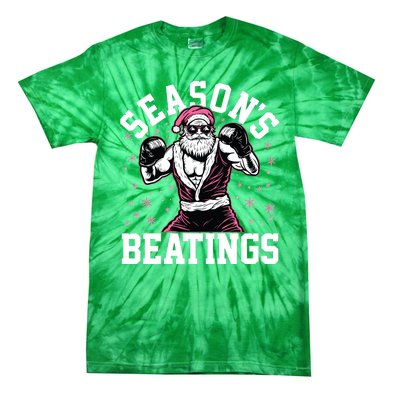 Funny Christmas Seasons Beatings Mma Boxing Santa Claus Tie-Dye T-Shirt