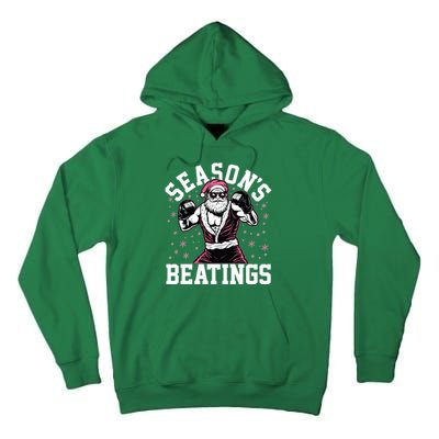 Funny Christmas Seasons Beatings Mma Boxing Santa Claus Tall Hoodie