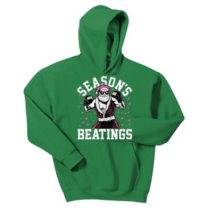 Funny Christmas Seasons Beatings Mma Boxing Santa Claus Kids Hoodie