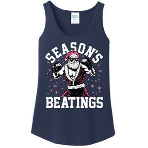 Funny Christmas Seasons Beatings Mma Boxing Santa Claus Ladies Essential Tank