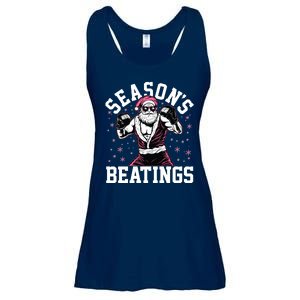 Funny Christmas Seasons Beatings Mma Boxing Santa Claus Ladies Essential Flowy Tank