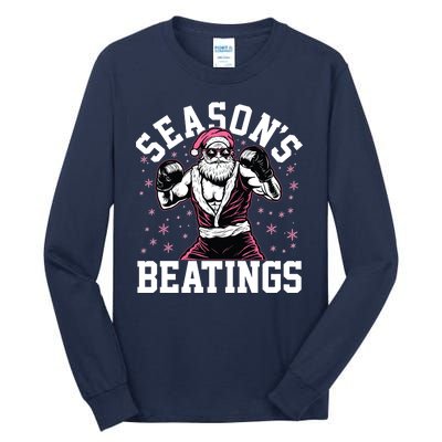 Funny Christmas Seasons Beatings Mma Boxing Santa Claus Tall Long Sleeve T-Shirt