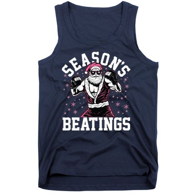 Funny Christmas Seasons Beatings Mma Boxing Santa Claus Tank Top