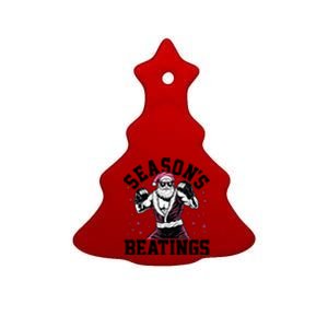 Funny Christmas Seasons Beatings Mma Boxing Santa Claus Ceramic Tree Ornament