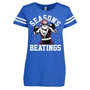 Funny Christmas Seasons Beatings Mma Boxing Santa Claus Enza Ladies Jersey Football T-Shirt