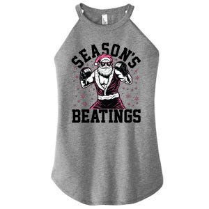 Funny Christmas Seasons Beatings Mma Boxing Santa Claus Women's Perfect Tri Rocker Tank