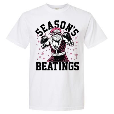 Funny Christmas Seasons Beatings Mma Boxing Santa Claus Garment-Dyed Heavyweight T-Shirt