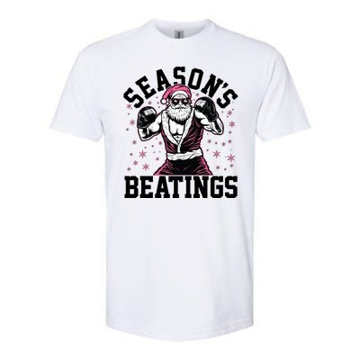 Funny Christmas Seasons Beatings Mma Boxing Santa Claus Softstyle CVC T-Shirt