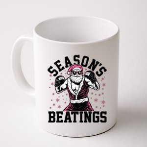 Funny Christmas Seasons Beatings Mma Boxing Santa Claus Coffee Mug