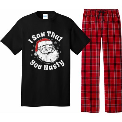 Funny Christmas Santa I Saw That You Nasty Adult Party Gift Pajama Set