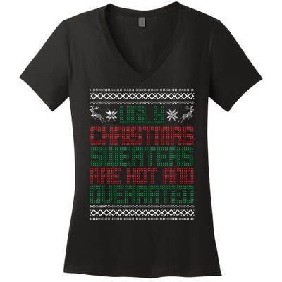 Funny Christmas Shirts For Ugly Sweater Party Women's V-Neck T-Shirt