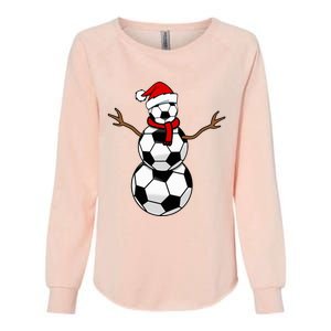 Funny Christmas Soccer Balls Santa Snowman Womens California Wash Sweatshirt