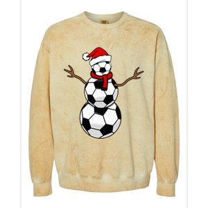 Funny Christmas Soccer Balls Santa Snowman Colorblast Crewneck Sweatshirt