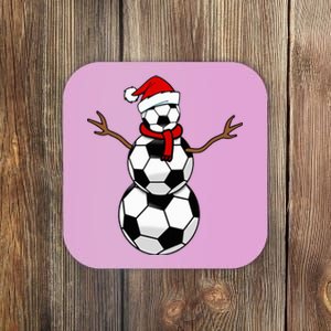 Funny Christmas Soccer Balls Santa Snowman Coaster