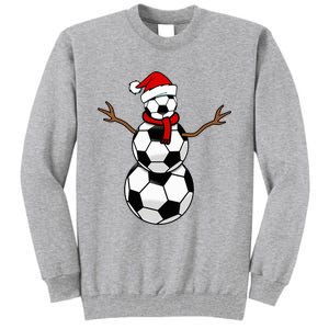 Funny Christmas Soccer Balls Santa Snowman Tall Sweatshirt