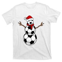 Funny Christmas Soccer Balls Santa Snowman T-Shirt