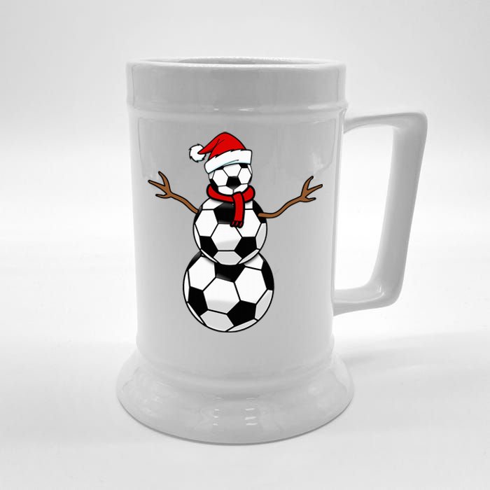 Funny Christmas Soccer Balls Santa Snowman Beer Stein