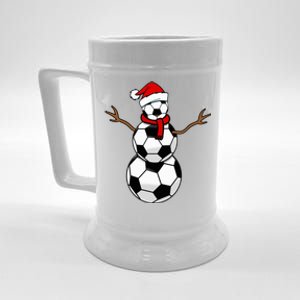 Funny Christmas Soccer Balls Santa Snowman Beer Stein