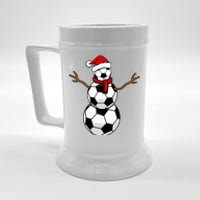 Funny Christmas Soccer Balls Santa Snowman Beer Stein