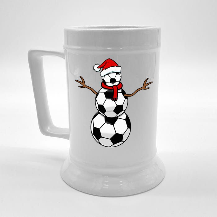 Funny Christmas Soccer Balls Santa Snowman Beer Stein