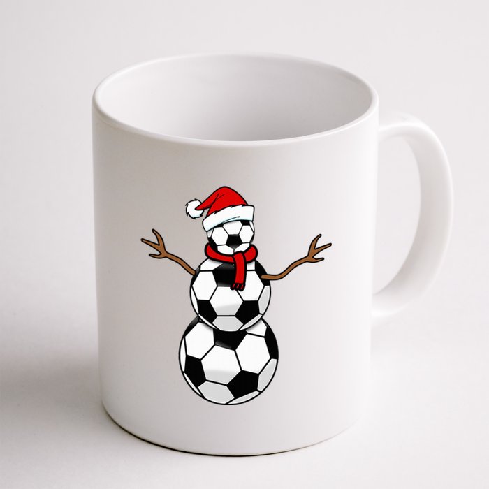 Funny Christmas Soccer Balls Santa Snowman Coffee Mug