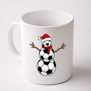 Funny Christmas Soccer Balls Santa Snowman Coffee Mug