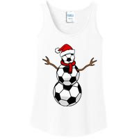 Funny Christmas Soccer Balls Santa Snowman Ladies Essential Tank