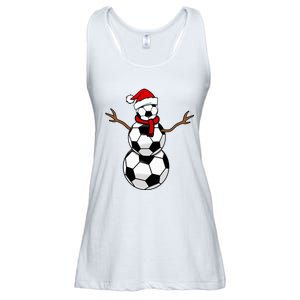 Funny Christmas Soccer Balls Santa Snowman Ladies Essential Flowy Tank