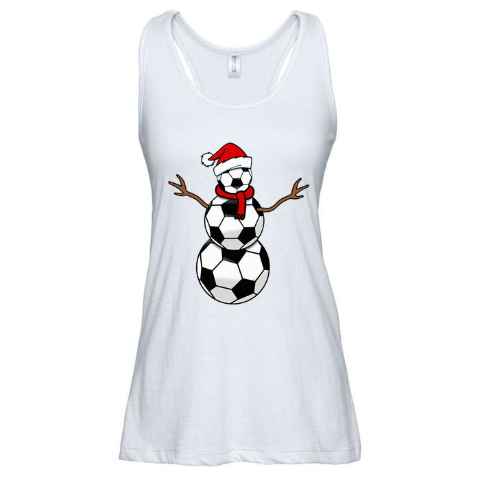 Funny Christmas Soccer Balls Santa Snowman Ladies Essential Flowy Tank