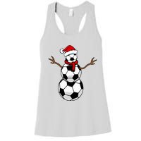 Funny Christmas Soccer Balls Santa Snowman Women's Racerback Tank