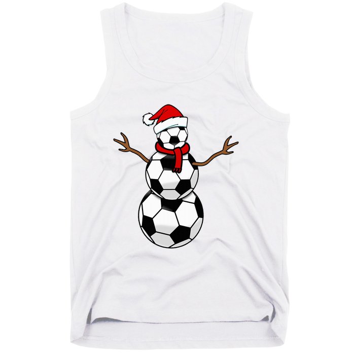 Funny Christmas Soccer Balls Santa Snowman Tank Top