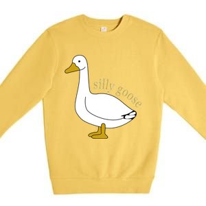 Funny Cute Silly Goose Trendy Clothing Premium Crewneck Sweatshirt