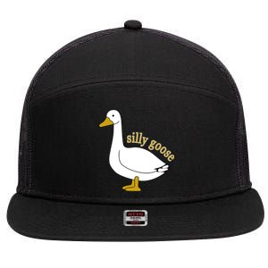 Funny Cute Silly Goose Trendy Clothing 7 Panel Mesh Trucker Snapback Hat