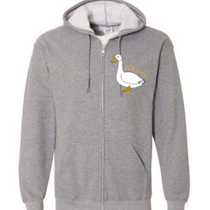 Funny Cute Silly Goose Trendy Clothing Full Zip Hoodie