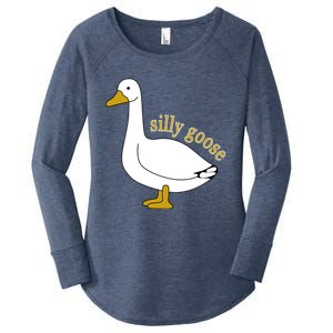 Funny Cute Silly Goose Trendy Clothing Women's Perfect Tri Tunic Long Sleeve Shirt